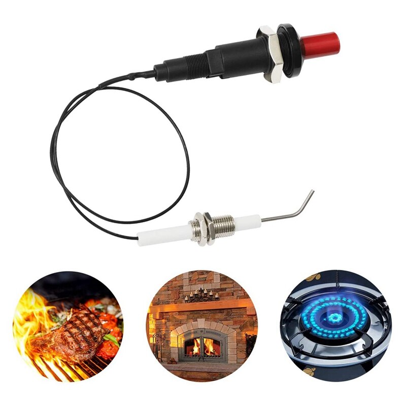 3Pcs Ceramic Electrode Ignition Spark Plug &amp; 5Pcs Gas Heater One Outlet Piezo Igniter Spark Plug Push Button Igniter