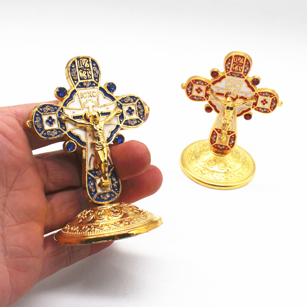 Home Decoratie Orthodoxe Kruis Jesus Kruisbeeld Religieuze Muur Kruis Decor Katholieke Relic Tafel Ornament Kerstcadeau