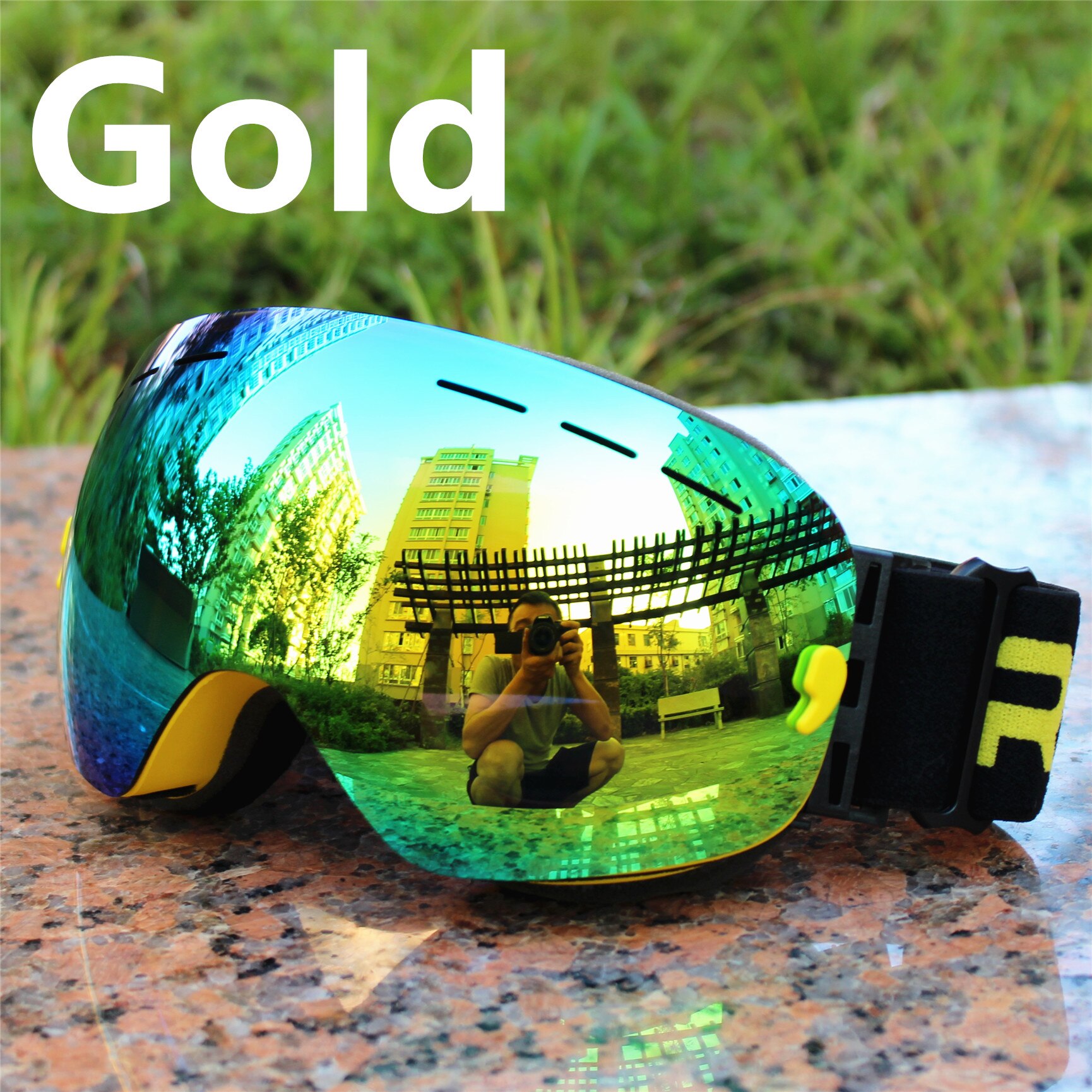 Brandski beskyttelsesbriller dobbel linse  uv400 anti-tåke voksen snowboard skibriller kvinner menn snøbriller med eske: 4