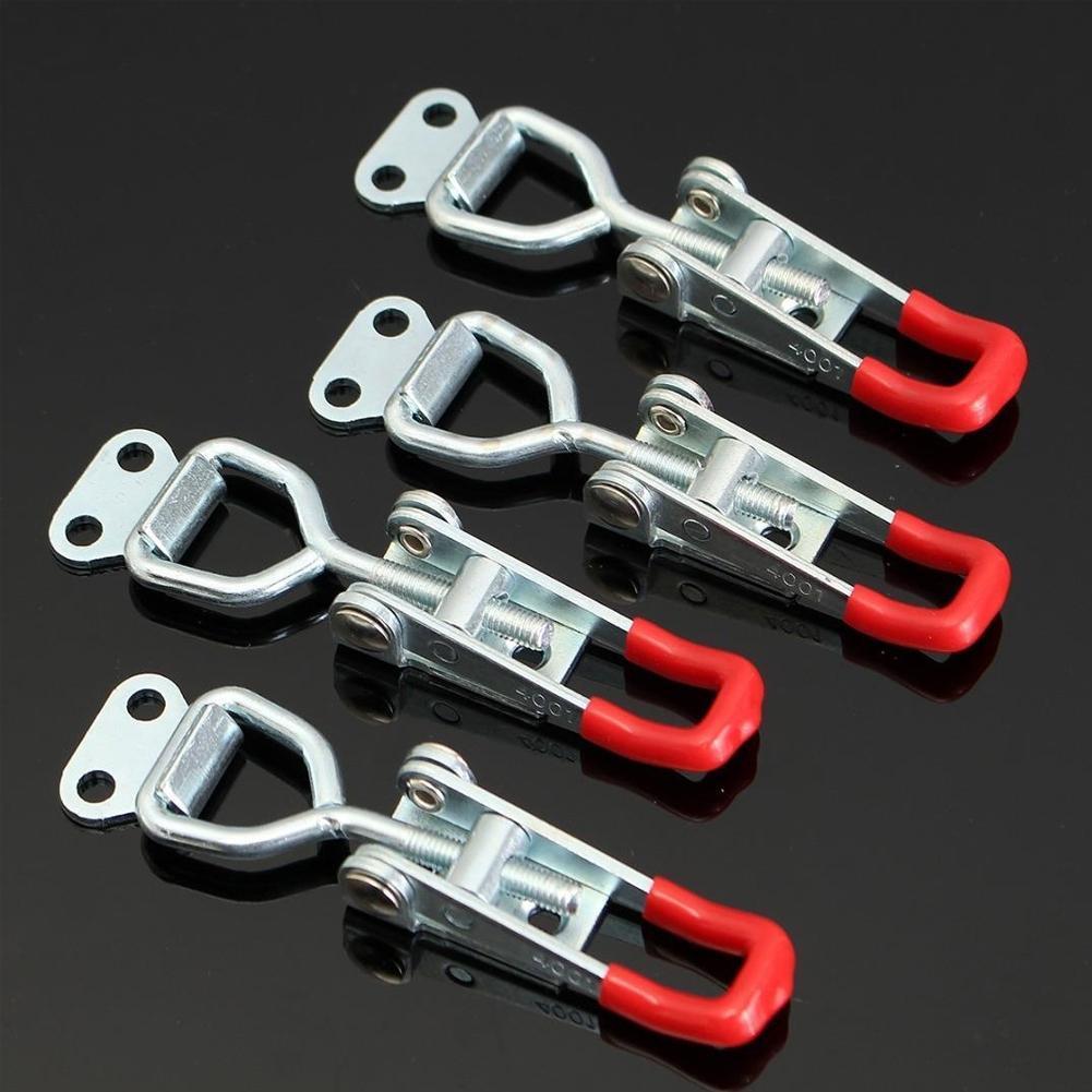 Heavy Duty Toggle Clamp Latch Adjustable Lock Buckle Hinge Toolbox Case Anti-Slip Quick Release Clamp Push Pull Toggle Accessory