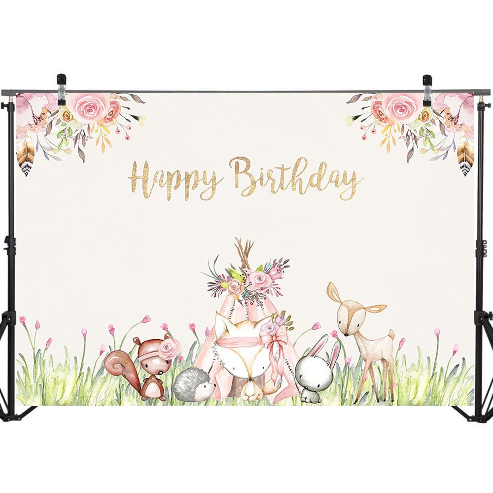 Wald Geburtstag Hintergrund Boho Tipi Stamm Hintergrund Ebene Party Wald Mädchen Geburtstag Party Banner Fotografie Kulissen