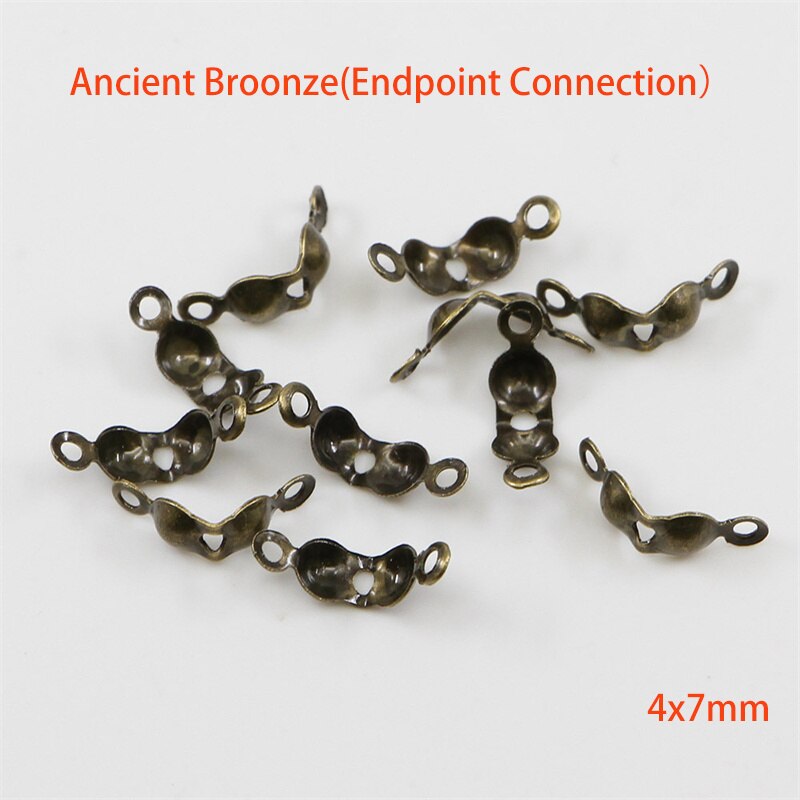 200 pz/lotto punte di perline a conchiglia nodo copre doppi anelli chiusi filo placcato oro Clip fibbie accessori risultati dei gioielli fai da te: H28097