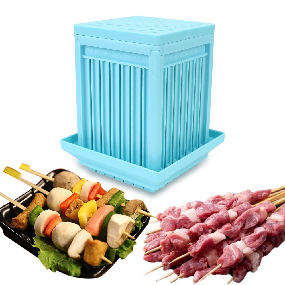 Boîte à brochettes pour Barbecue, 49 trous, pour légumes, bœuf, viande de porc, accessoires