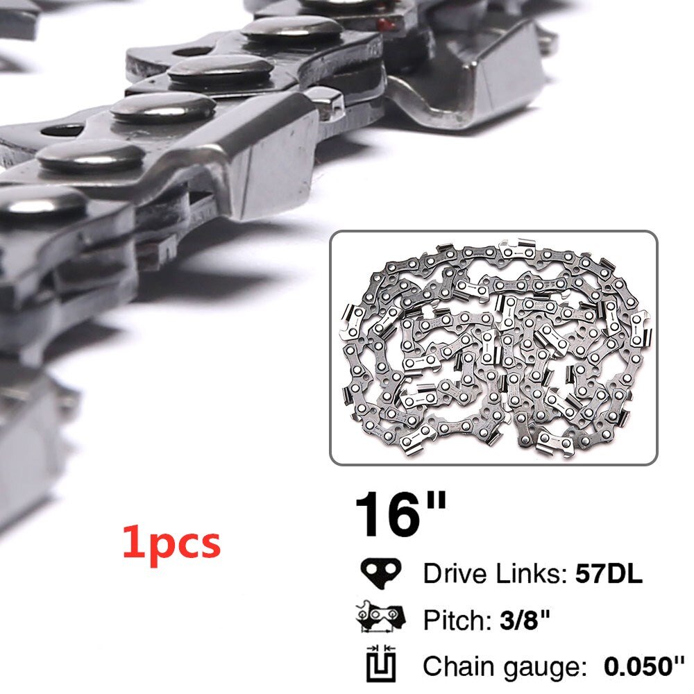 16 Inch Semi Chisel Chainsaw Chain 3/8" Blade Wood Cutting Links Replacement Parts Chainsaw Spares for Electric Saw
