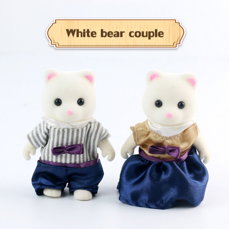 Giocattolo Animale della Foresta Famiglia 1:12 regalo di nozze decorazione Del Coniglio di casa delle bambole in miniatura Mobili In Legno Giochi Di Imitazione Set Per Il regalo Dei Capretti: White Bear