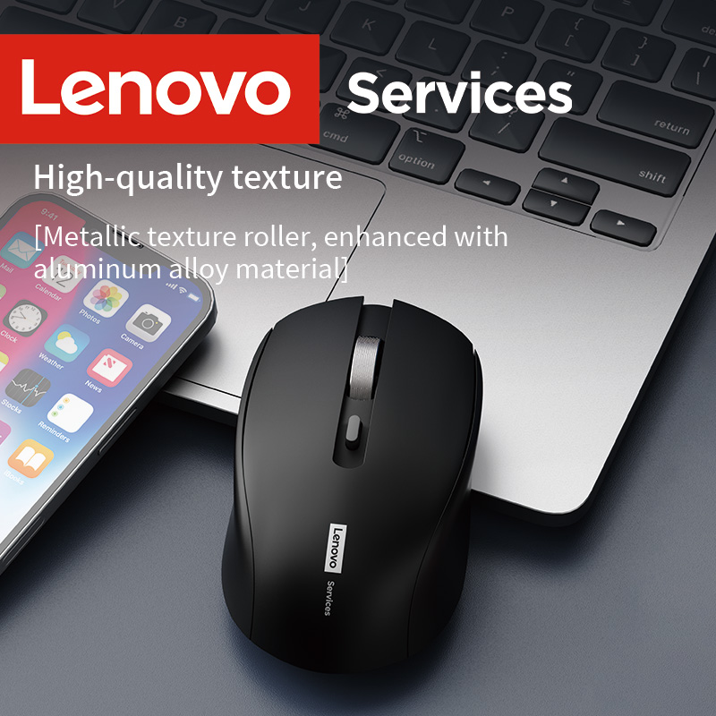 Lenovo kabellos Maus Geschäft Sekretariat Leise Maus Ergonomisches , kompatibel mit mehreren Plattformen, 2,4-g-Verbindung, 1,5-V-Trockenbatterie-Stromversorgung, Produkt inklusive Batterien