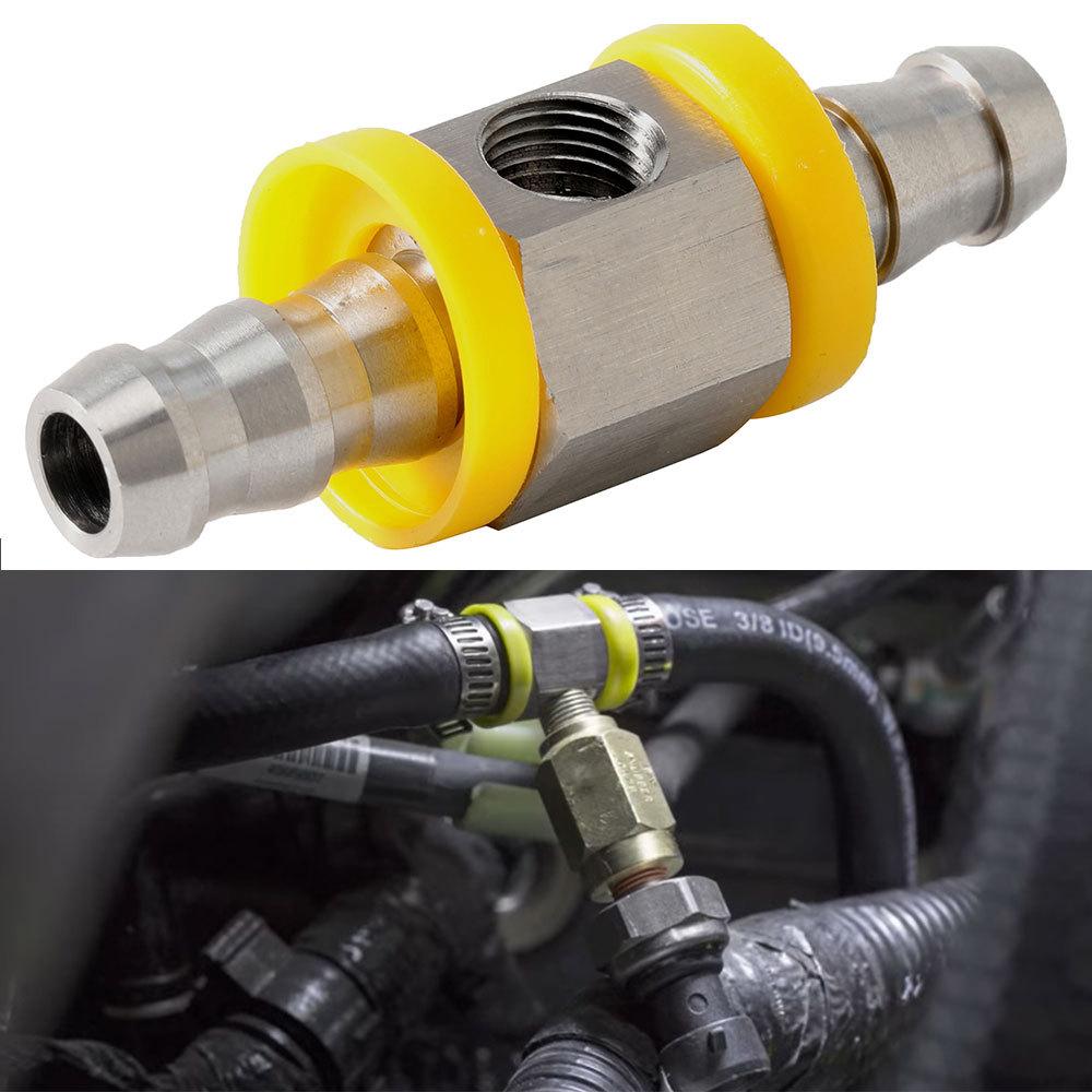 3/8-inch Fuel Line Fuel Pressure Gauge Sensor T-shaped Fitting Adapter