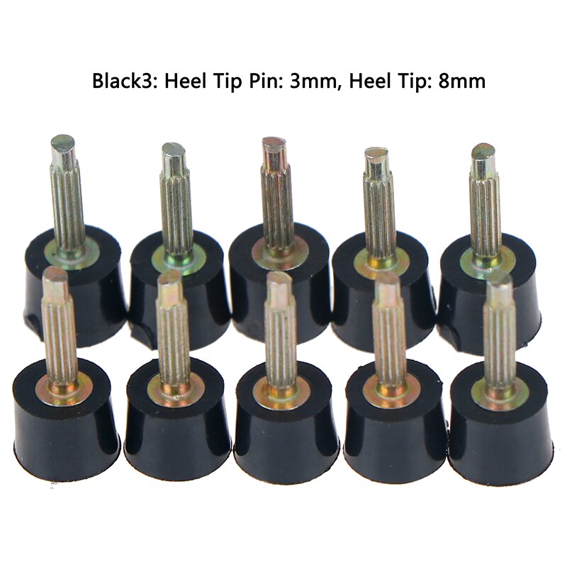 5Pairs = 10 Stuks Hak Reparatie Tips Pins Schoenen Tips Kranen Dowel Liften Vervanging Schoen Reparatie Schoenen accessoires: Black 3
