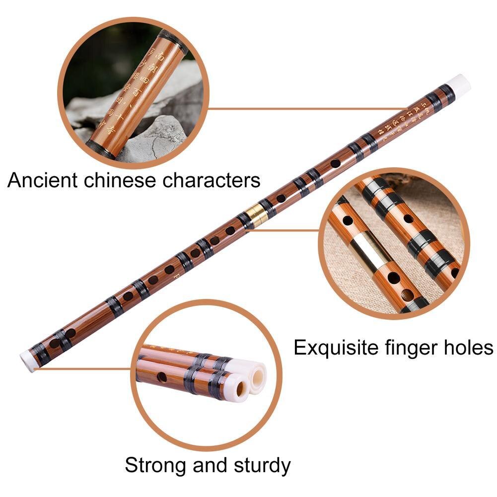Flauta de bambú Dizi para principiantes, instrumento Musical tradicional chino de , Color madera, CD EFG, llave transversal