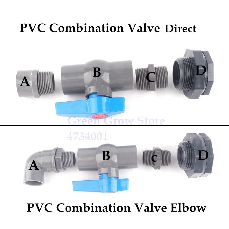 20 25 32 40Mmdirect/Elleboog Pvc Water Tank Gezamenlijke Aquarium Fish Tank Connectors Combinatie Pak Water Tank Pvc inlaat/Uitlaat Water