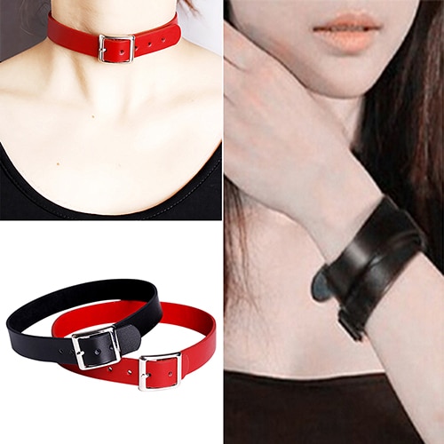 Minimalisme Faux Lederen Riem Gesp Kraag Choker Punk Stijl Ketting BCTJ