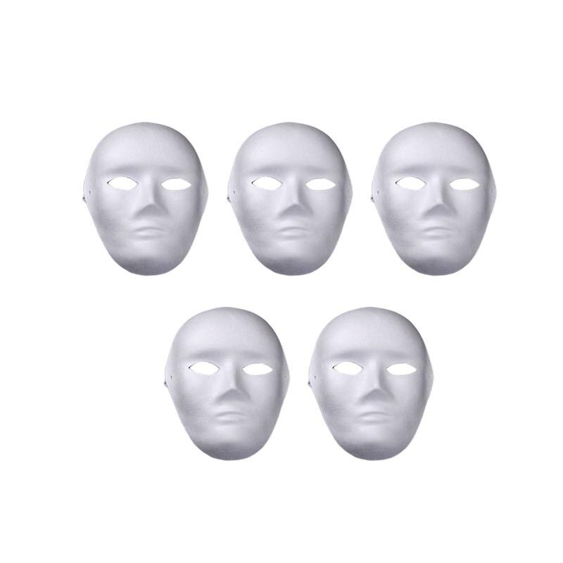 5/9Pcs Diy Handgeschilderde Masker Milieuvriendelijke Pulp Leeg Masker Overschilderbaar Gezicht Cover Voor Kleuterschool Dans Festival partij Voeren: style4 5pcs