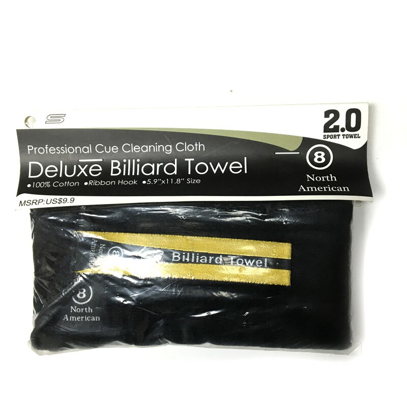 1pc black 8 Deluxe Billiard Towel Cleaning Cloth Snooker Cue Polisher Pool Cue Rod wiping Cloth