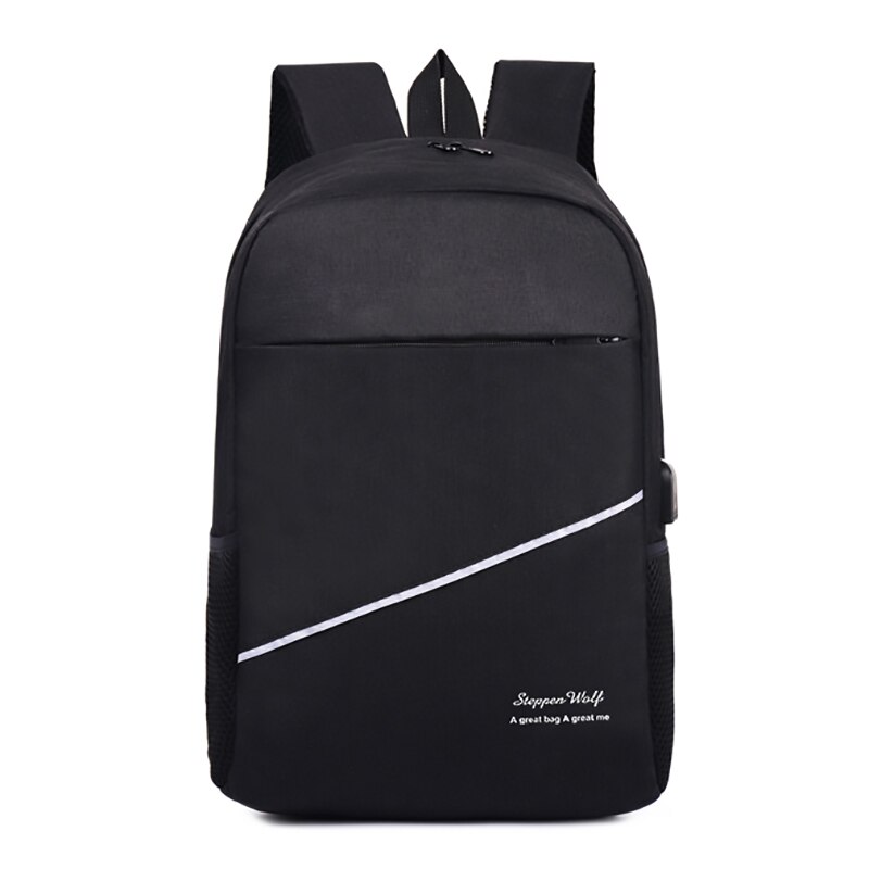 unisexe sac à dos Oxford école sac à dos pour hommes femmes adolescent charge voyage grande capacité ordinateur portable sac à dos Mochilas: Black