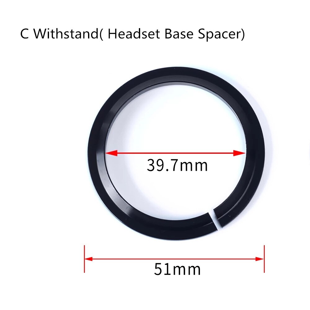 1.5inch Bike Headset Base Spacer Crown Race Bike Headset Washer Bicycle Parts 28.6mm Tapered Fork Straight Fork 45 degree: C Withstand