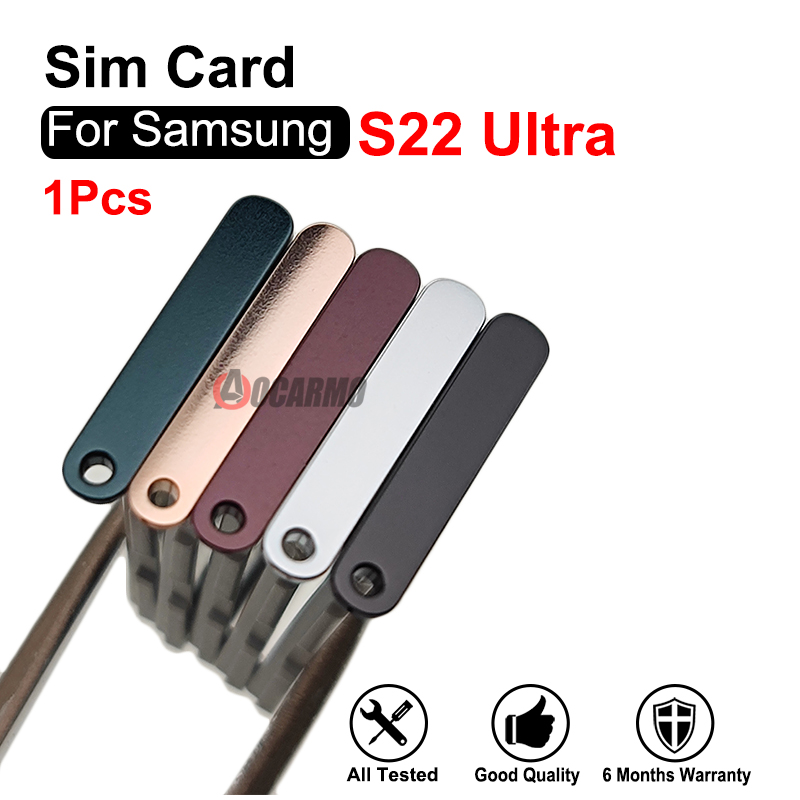 Para Samsung Galaxy S22 Ultra S22U bandeja Sim individual soporte MicroSD de tarjeta Sim Dual pieza de repuesto de ranura Nano