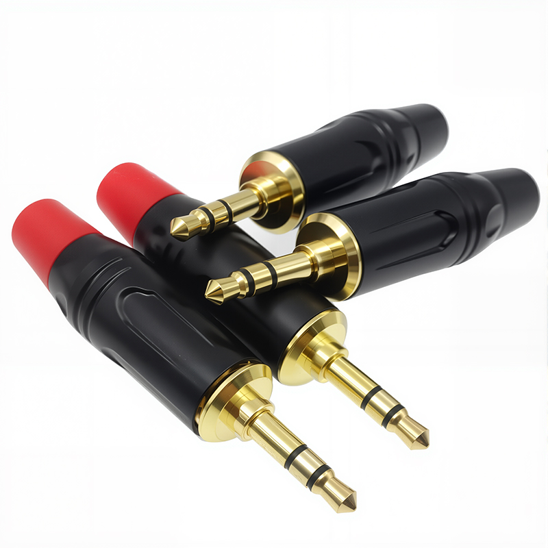 Conector de audio para auriculares de micrófono DIY chapado en oro con enchufe estéreo de 3,5 mm para conector de auriculares de 3,5 mm