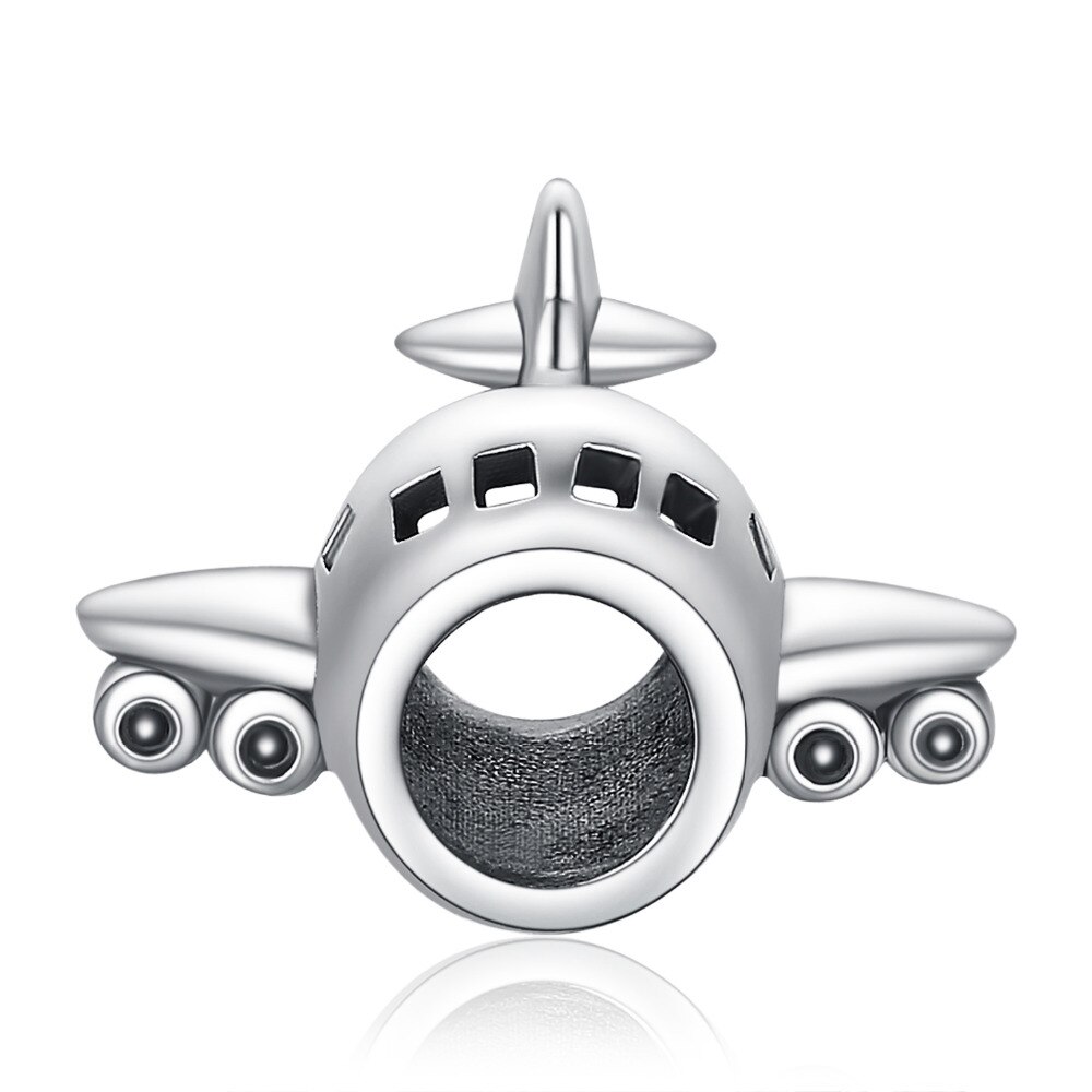 JewelryPalace Airplane 925 Sterling Silver Beads Charms Silver 925 Original For Bracelet Silver 925 original Bead Jewelry Making