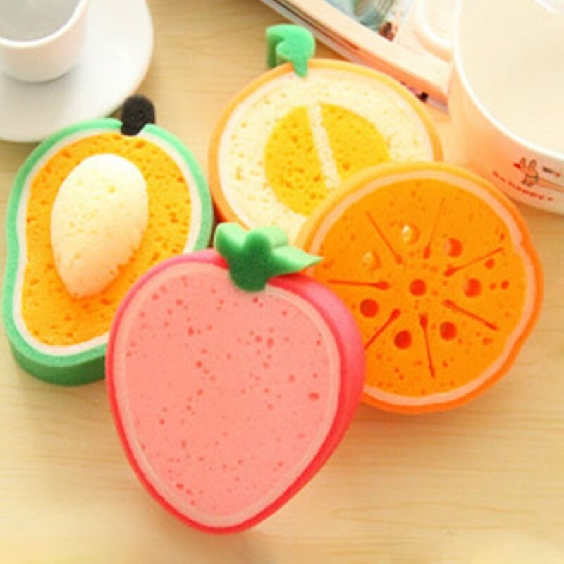 1 Pcs Fruit Vormige Bad Spons Leuke Body Spons Cartoon Bad Spons Bad De Badkamer Benodigdheden Fruit Vorm Voorraad spons