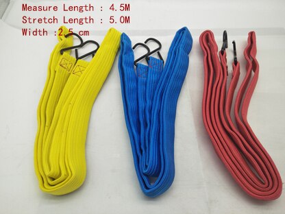 A72 Tie With Hook Elastic Bicycle Bandage Bike Luggage Banding Accessory Belt Rope Motorcycle Stacking Cycling Bungee Outdoor: Color - 5 Meter