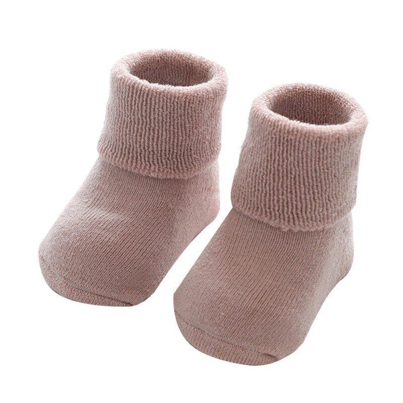 Vinter baby sokker med gummi prik drenge pige sokker spædbarn bomuld baby benvarmere børn gulv sokker skridsikre baby step sokker: S / 0-6m