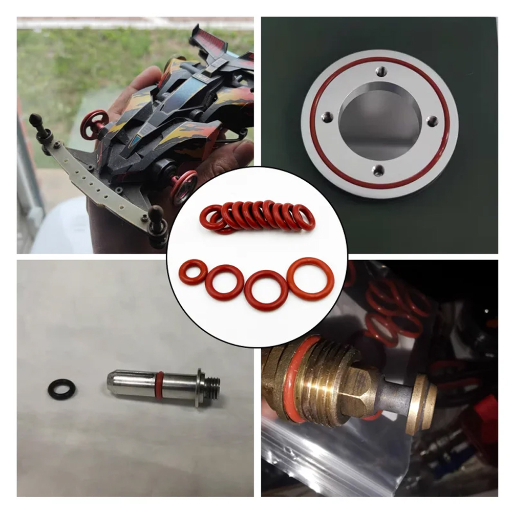 O-Ring-Dichtungen, Dichtung, Silikon, roter O-Ring-Dichtungssatz, ölbeständige O-Ringe, Gummi-O-Ring, Hochtemperatur-VMQ-Unterlegscheibe, CS1,0 mm–3,1 mm