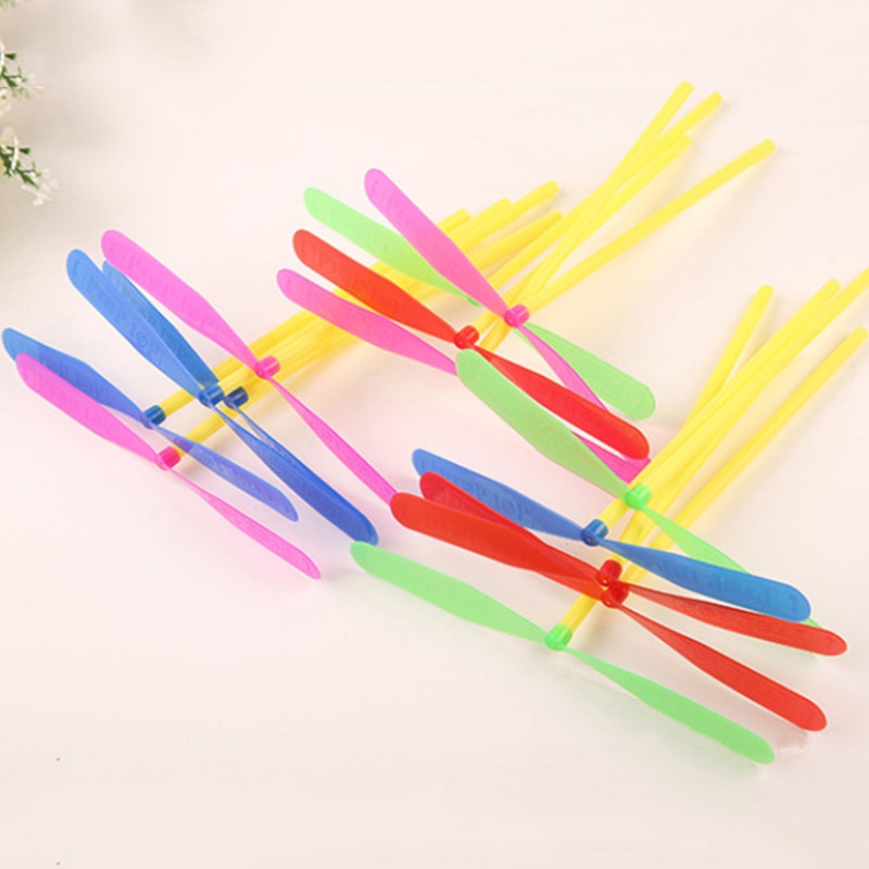 5 Pcs/Lot Classic Plastic Bamboo Dragonfly Children Outdoor Toys Classic Fun Propeller Flying Sport Games for Kids