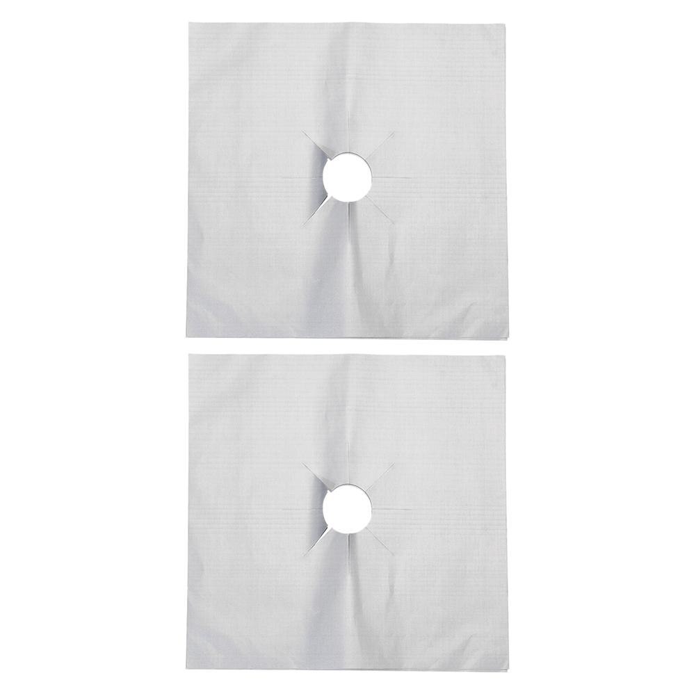 Gas Stove Protector Reusable Gas Stove Burner Cover Liner Mat Fire Protection Easy To Remove When Cleaning Without Sticking: 	Silver2Pcs