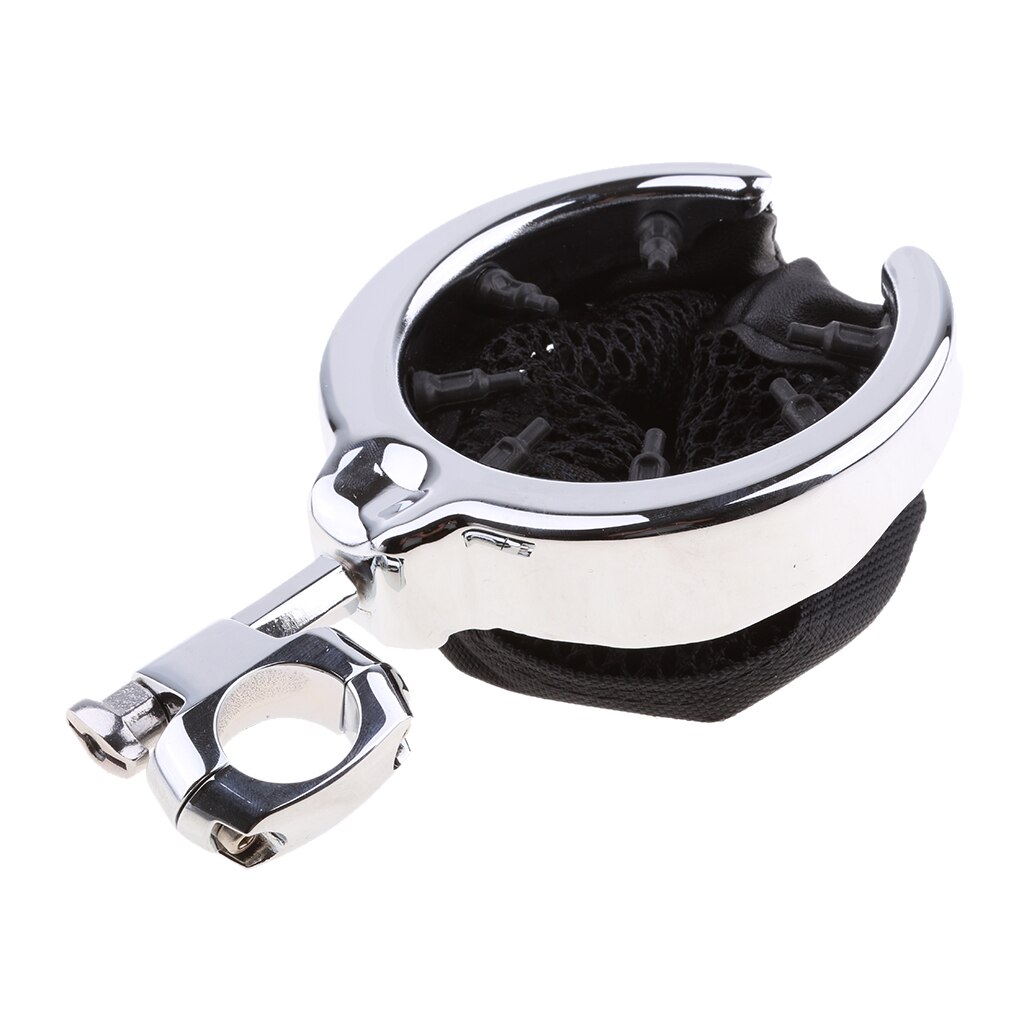 Chrome Universal Motorcycle Handlebar Cup Holder Metal Drink For