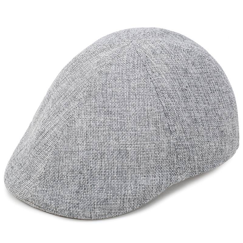 Boinas de ocio de algodón delgadas causal hombre primavera sol sombrero verano hombre boina corta ala fresca soild: B