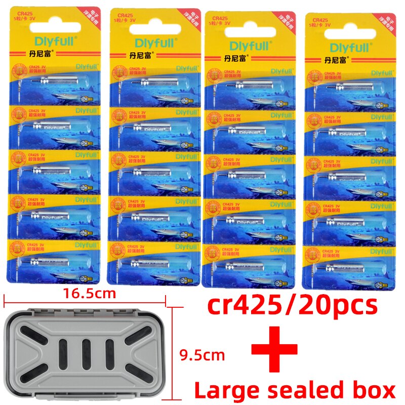 CR425 CR435 CR322 Batteries Fishing Float Electric Floats Battery 3V Night Light Lithium Pin Cells LED Fishing Float Luminous: 20pcs With box B