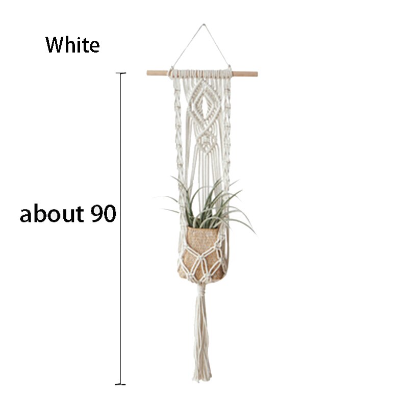 Macramé para planta hecho a mano, colgador de maceta para jardín, hogar, balcón, colgador de pared de macramé
