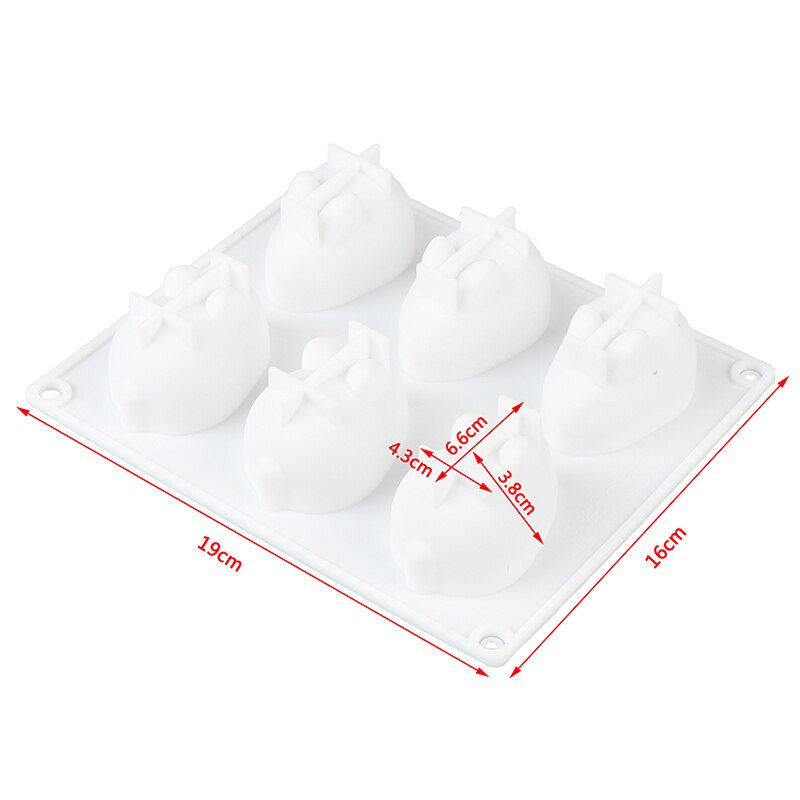 Cake Decorating Moulds Siliconen 3D Bunny Konijn Cake Mallen Siliconen Mallen Voor Bakken Dessert Mousse 6 Vormen