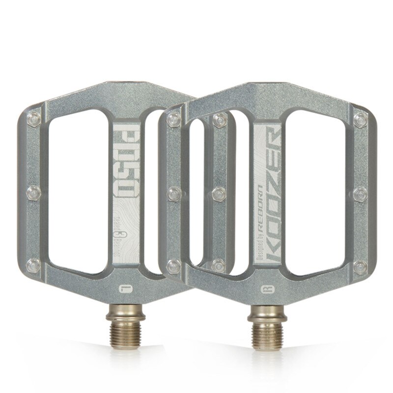 Mountain Bike Bicycle Pedals Cycling Aluminium Alloy Pedals Bicicleta Mountain Bicycle Pedal Flat XC TR AM FR DH KOOZER PD50: Light Grey