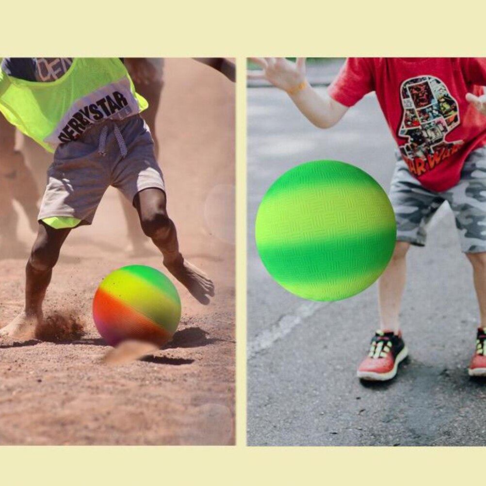 1PC 8.5 pouce antidérapant arc-en-ciel balle PVC sport jouer balle Kickball battement balle enfants jouet pour intérieur extérieur aire de jeux
