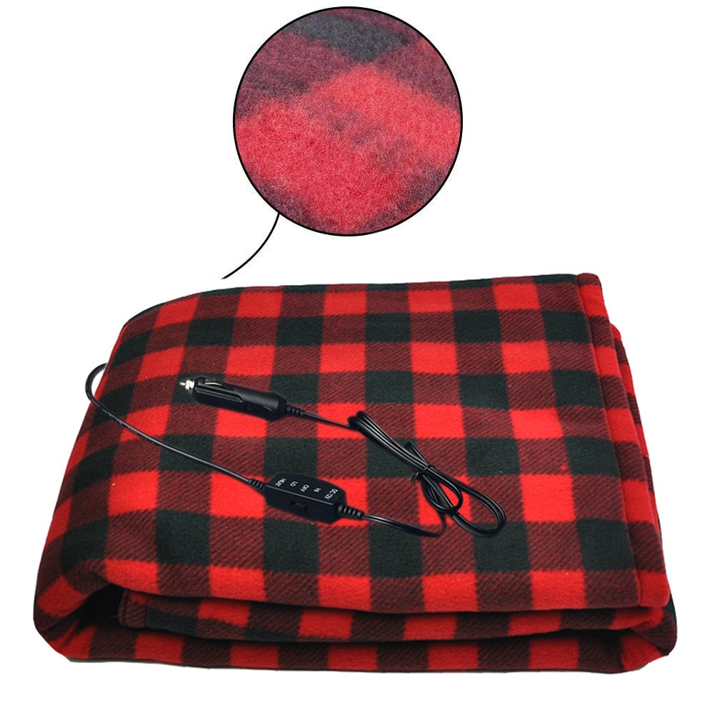 Manta de calefacción eléctrica para coche, manta portátil de viaje, Camping, invierno, cálido, productos interiores cálidos, 12V
