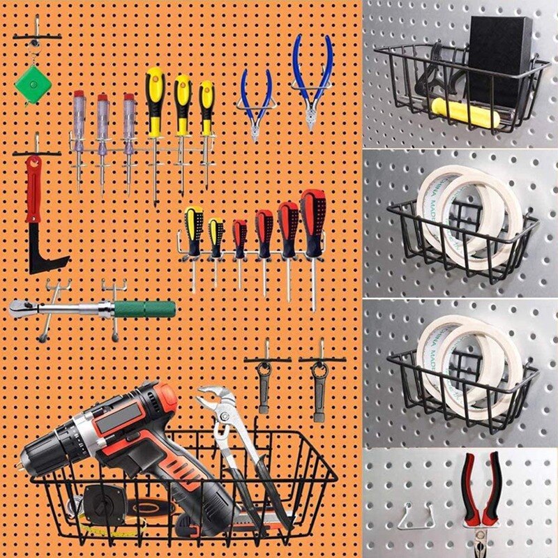 135Pcs Pegboard Kit, 1/8 En 1/4 Inch Pegboard Haken Assortiment, Pegboard Bins, metalen Haken Voor Opknoping Opslag