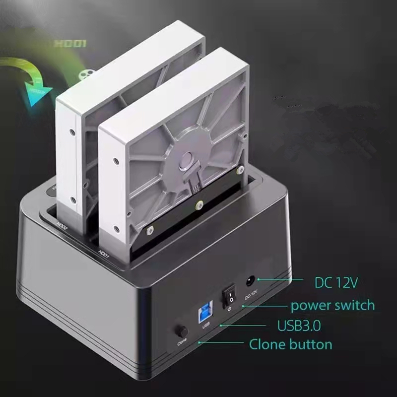 Hdd Behuizing Ssd Case 2-Bay Sata Hdd Docking Station 3.5/ 2.5 USB3.0 Dual Bay Docking Station Hdd kloon Duplicator Functie