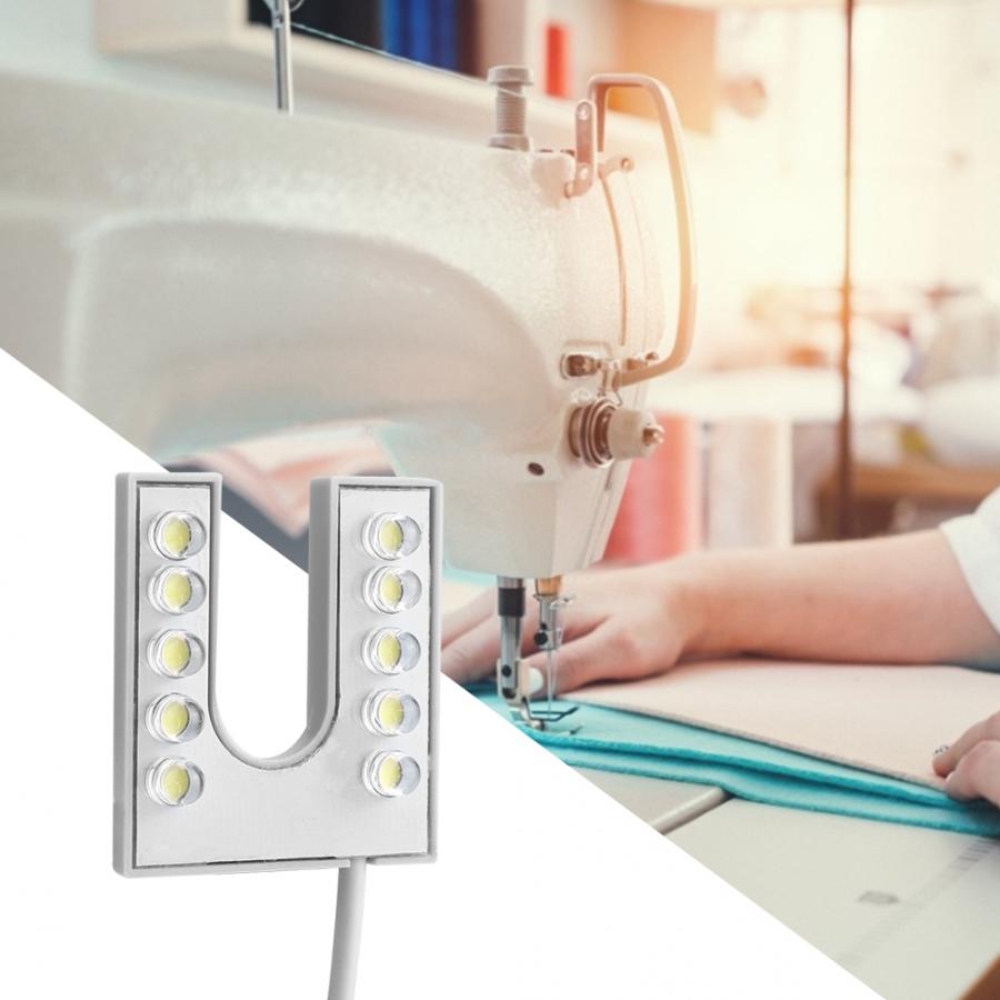 Werkende zwanenhals led-lamp flexibele zwanenhals met magnetische voet voor naaimachine 110-265v eu-stekker