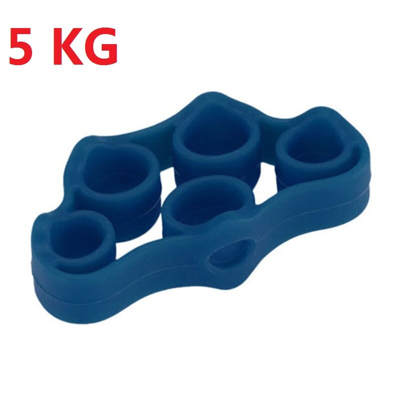 Siliconen Vinger Hand Gripper Weerstand Bands Vinger Hand Grip Pols Brancard Vinger Expander Oefening Sterkte Trainer: Deep Blue