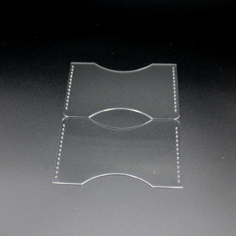 10x6cm DIY leather acrylic card holder bag sewing pattern template