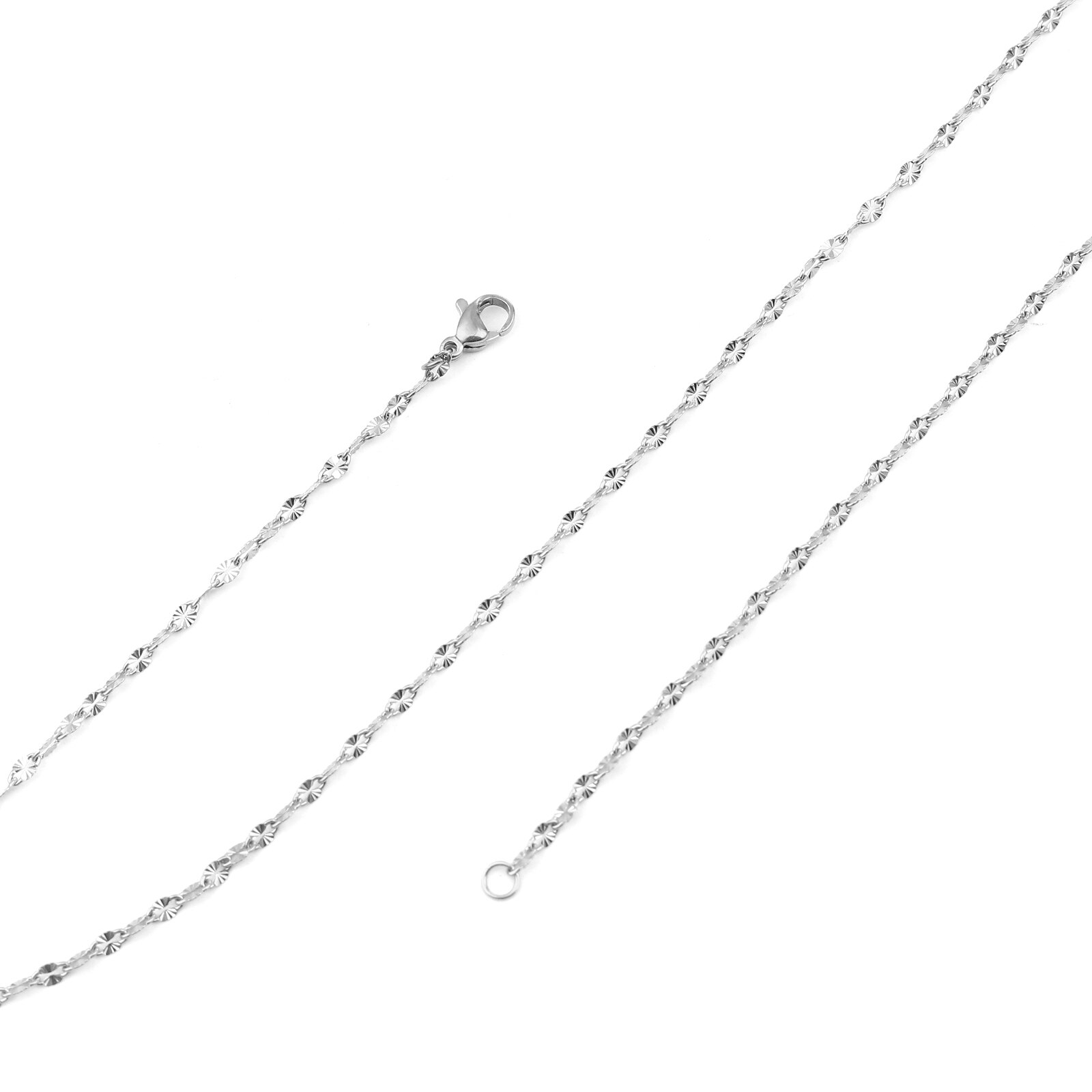 1 PC collana calda in acciaio inossidabile 304 per collana che fa gioielli ovali Color argento Color oro catena a maglie gioielli fai da te all&#39;ingrosso 50cm