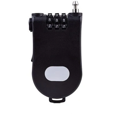 Retractable Cable Lock, Security Password Lock Steel Cable Luggage Lock Combination Lock 3 Digit Outdoor Waterproof Padlock: black