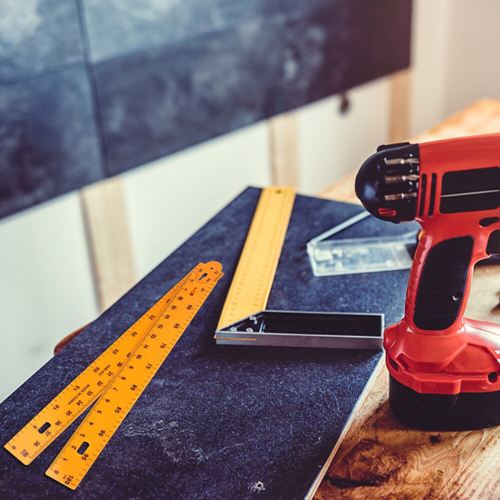 1pc Measuring Tool Ruler Yellow Sectional Ruler Math Teaching Tool