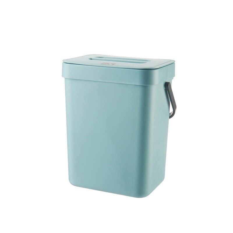 5L Wandmontage Vuilnisbak Met Deksel Keuken Afval Bin Kabinet Deur Opknoping Vuilnisbak Multifunctionele Thuis Vuilnisbak Met Deksel: Blue