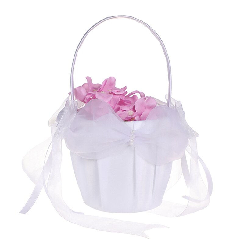 Suitable Wedding Flower Basket Flower Petal Basket Wedding Flower Basket Western Style Lace Wedding Supplies