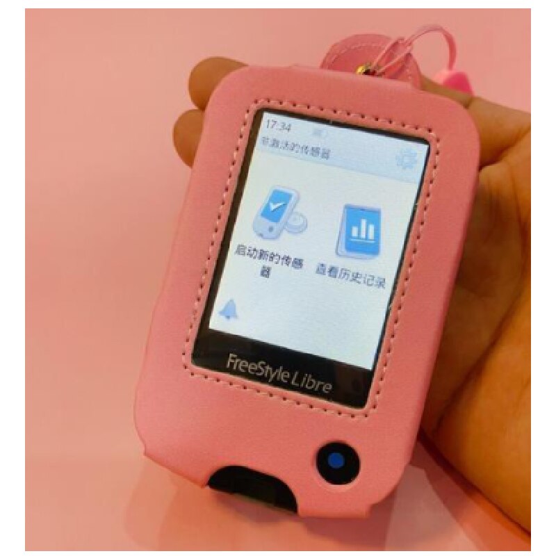 Coque en Silicone Premium pour Freestyle Libre/Freestyle Libre 2, avec film de protection d&#39;écran trempé: Lumière Rose