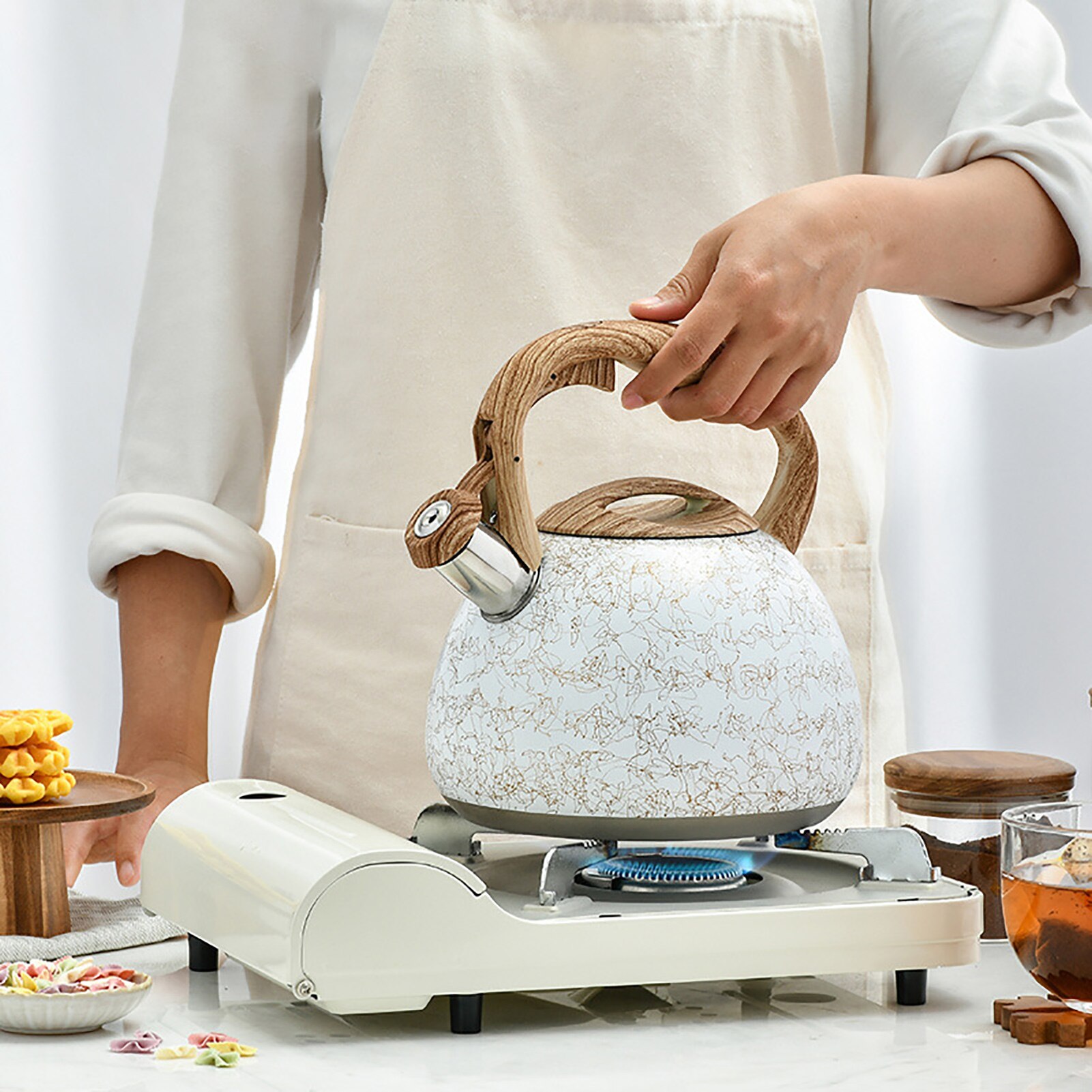 2.8L Whistling Kettle For Gas Stove Chaleira Bouilloire Stainless Steel Whistle Tea Kettle Water Bottle