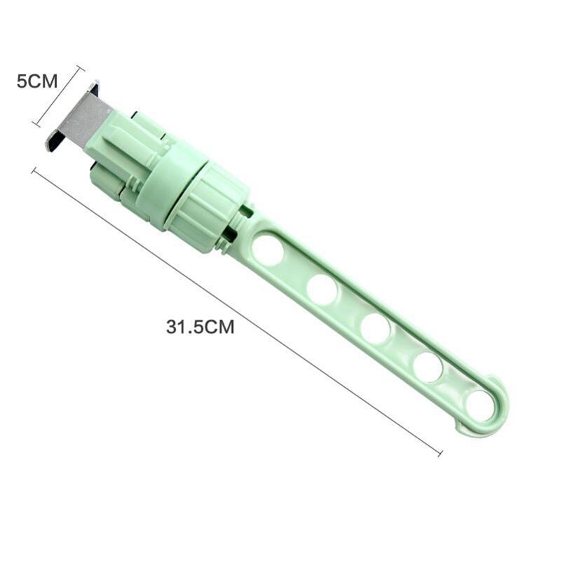 Space-saving drying rack multifunctional portable travel hotel indoor buckle five-hole drying rack: Light Green