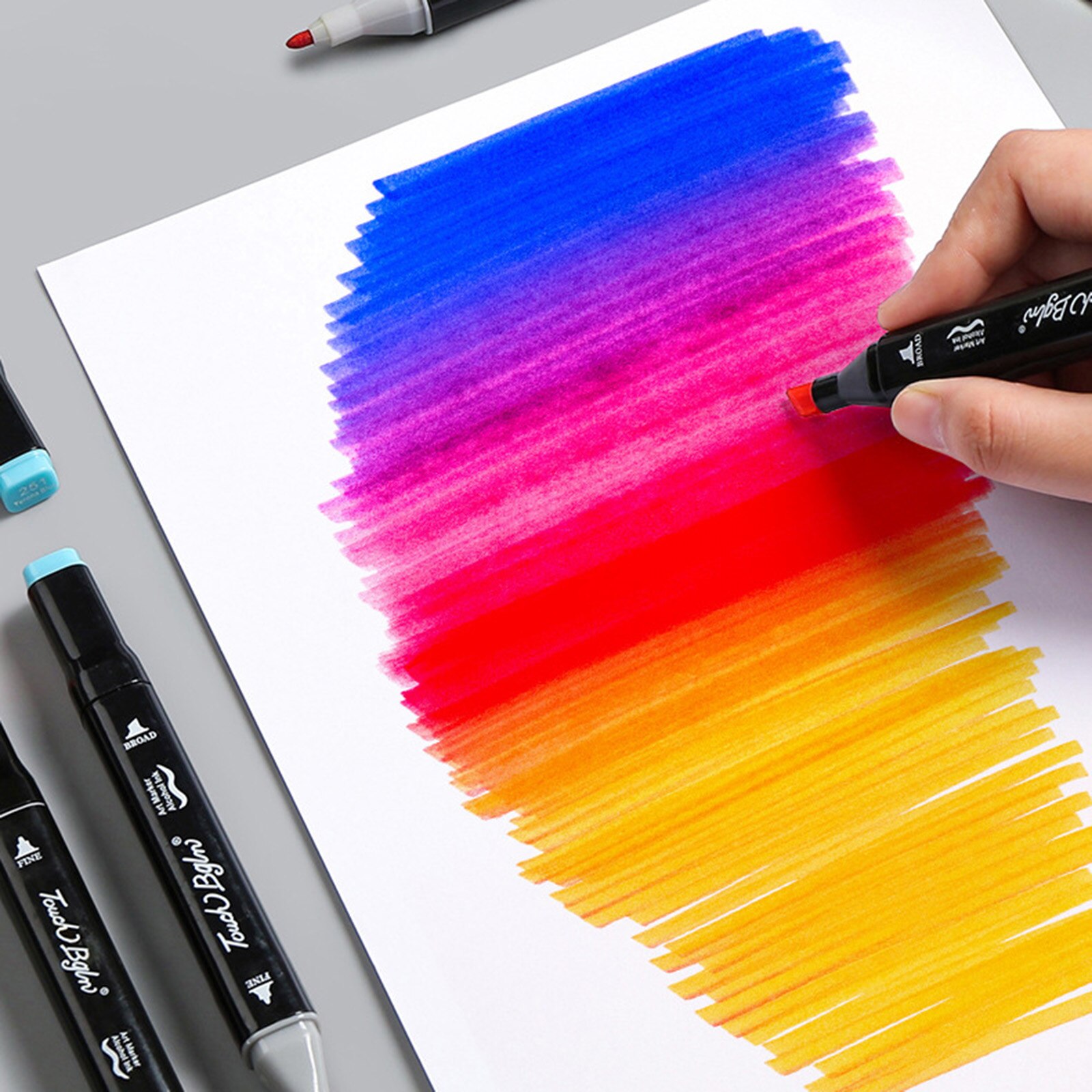 Twin Tip Marker Pen Sketch Brush Markers 15.3cm for Journaling Note Taking